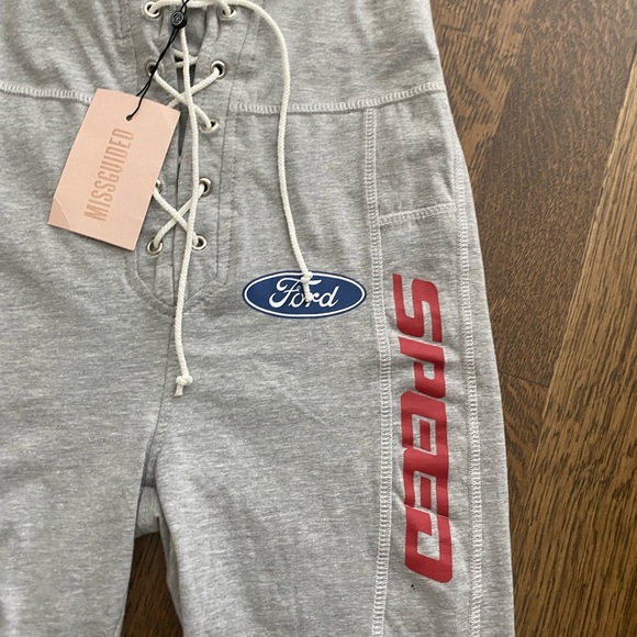 MISSGUIDED X FORD Collection Grey Biker Shorts womens size 6 Brand New - Picture 8 of 11